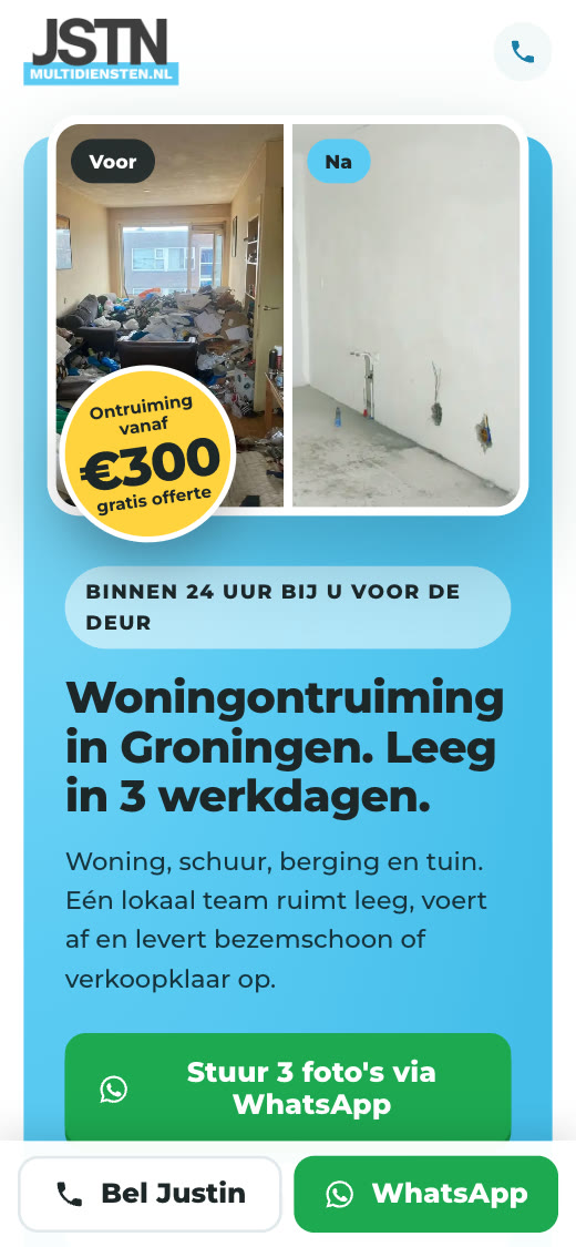 Landingspagina woningontruiming Groningen